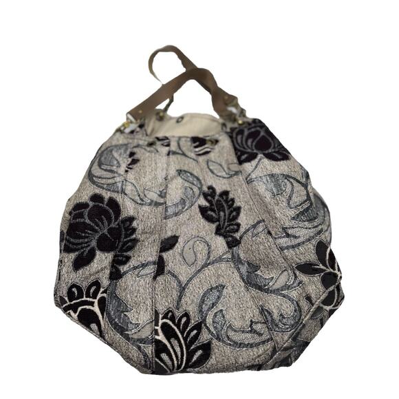 Zen Amsterdam Handbags - Zen Amsterdam Tapestry Hobo Tote Purse Shoulder Bag Purple Sliver Floral